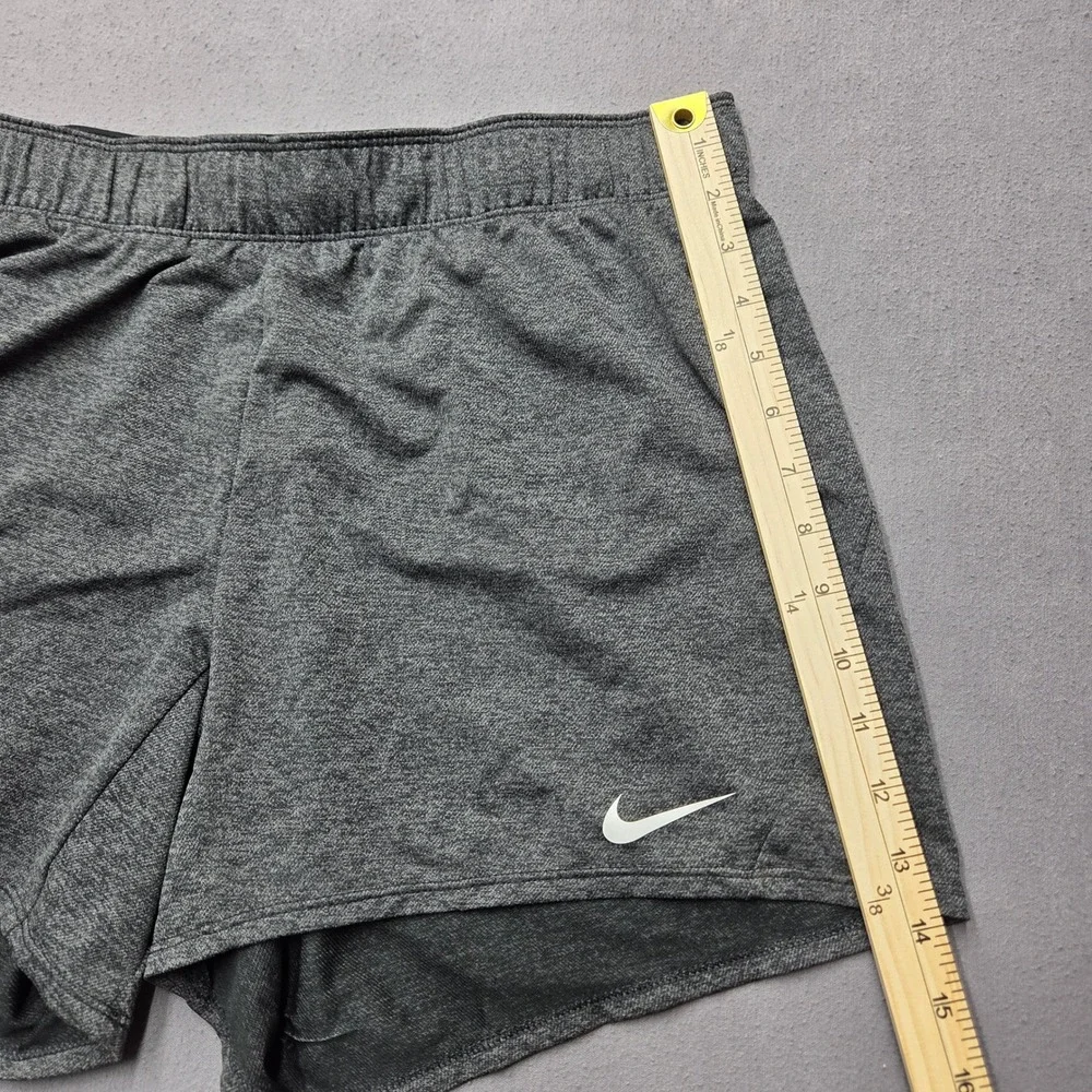 Nike Dri-FIT Womens Training Shorts Charcoal Heather Grey Size Large